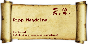 Ripp Magdolna névjegykártya