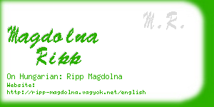 magdolna ripp business card